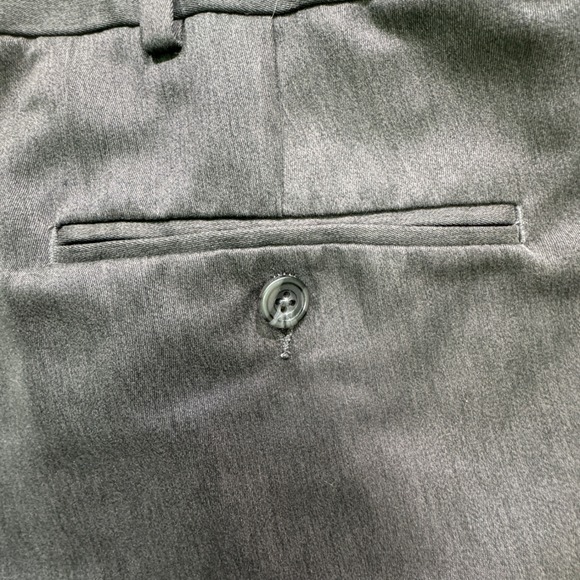 George Men's 36x34 Dress Pants Charcoal Grey Classic Pleated Recycled Polyester - Picture 4 of 8